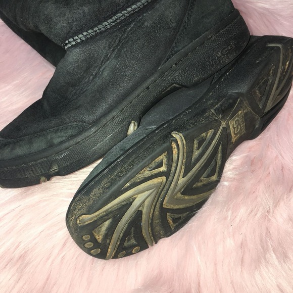 UGG Australia Black Suede Tall Boots Embellished Side Women's Size Unknown - Picture 3 of 6